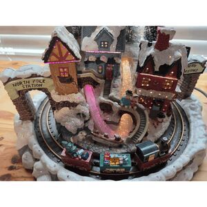 Topwell Fiber Optic Village with Train By Avon Christmas